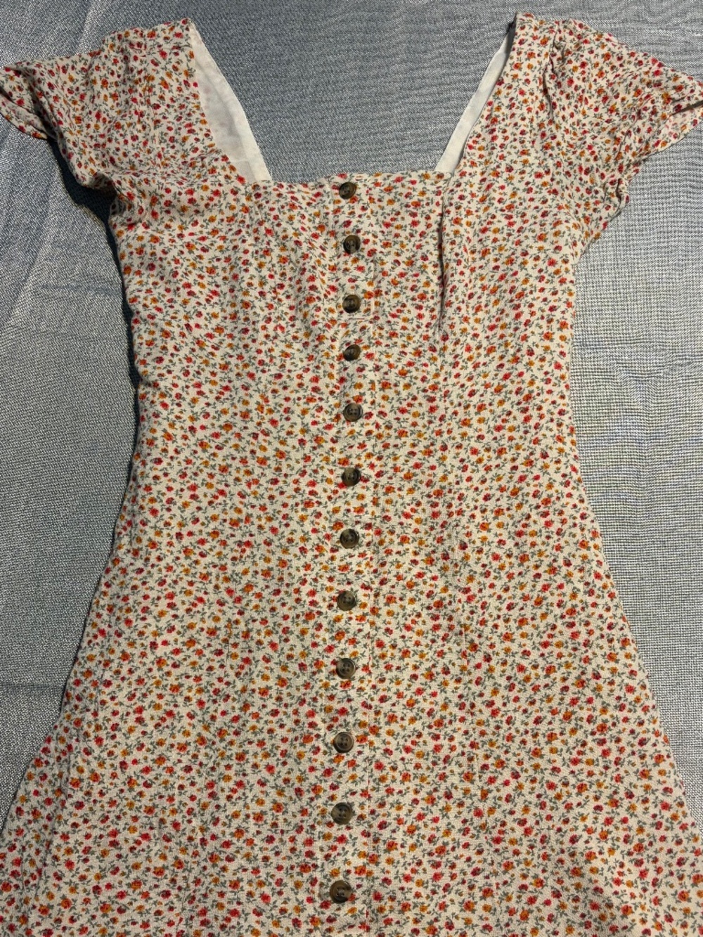 American Eagle Outfitters VTG 90s/Y2K Ditsy Flower Mini Dress Button Front NWOT